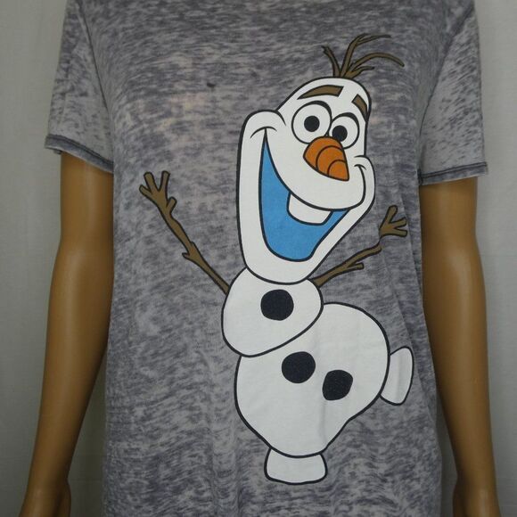 Disney Frozen Olaf Graphic Burnout T Shirt Tee Sm - Picture 1 of 5